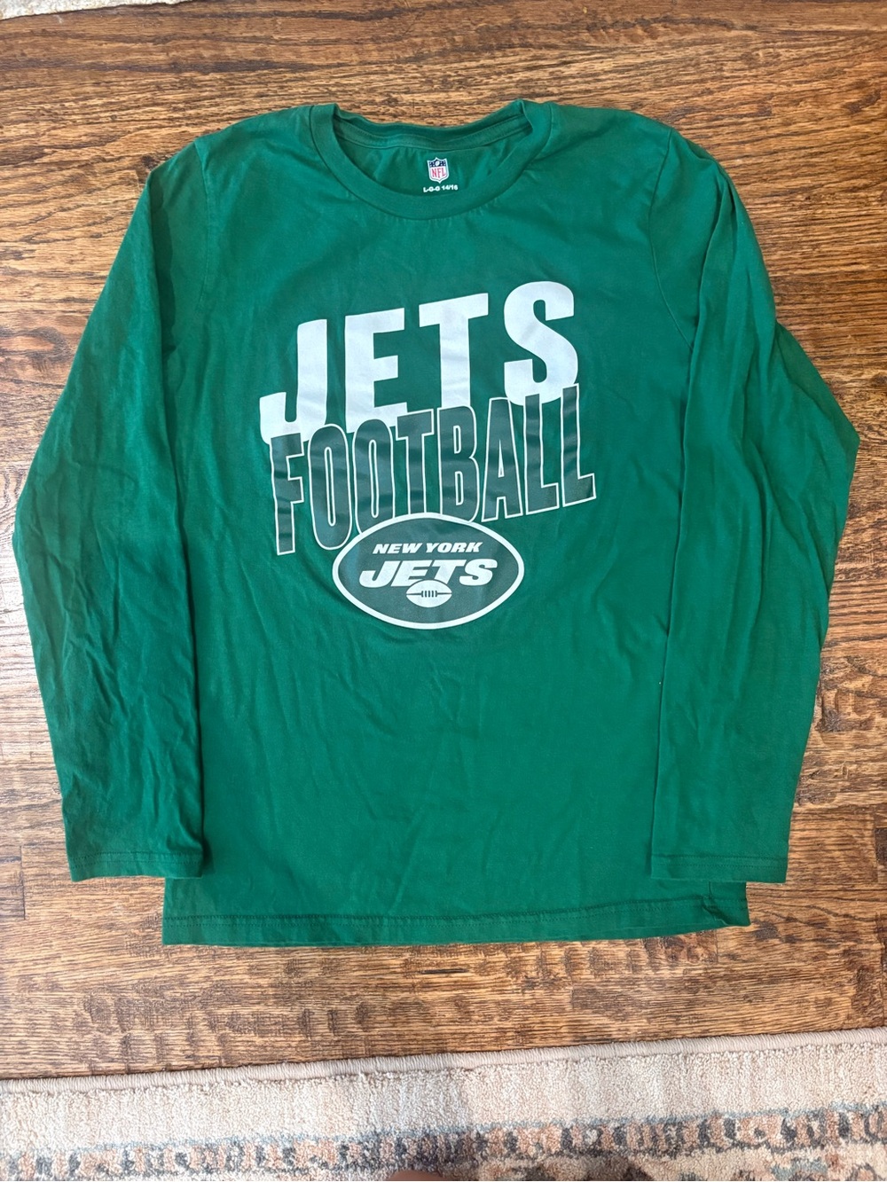 NFL New York Jets Green Long Sleeve Football Tee - Men's